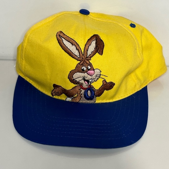 Vintage Nestle Quik Rabbit Chocolate Milk Adjustable Yellow Hat - Picture 2 of 5